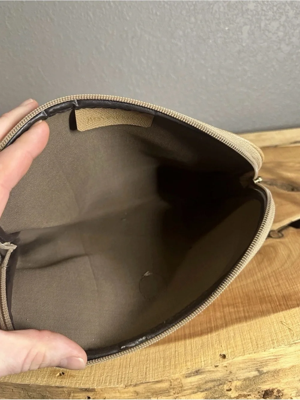 Vintage Yves Saint Laurent YSL Monogrammed Cosmetic Travel Pouch Makeup Case Bag